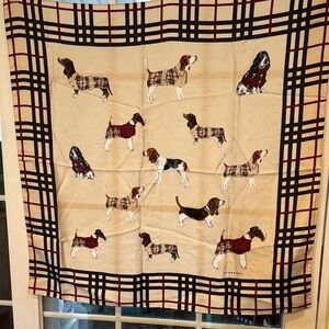 Burberry 100% silk scarf with dogs!